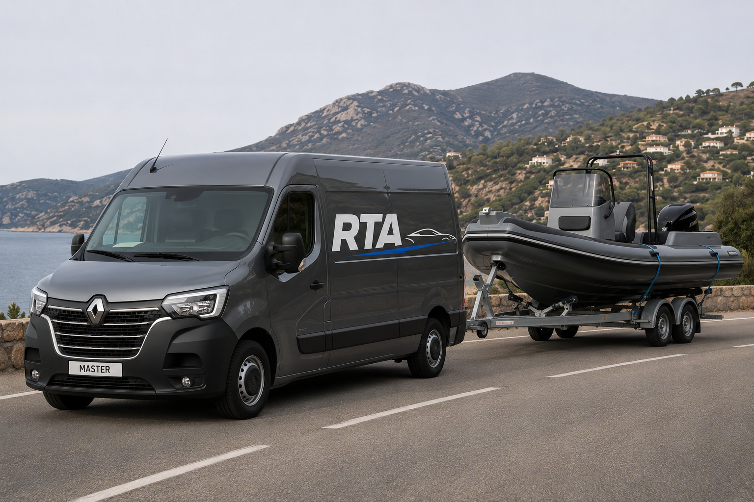 Renault Master attelage remorque bateau RTA Transport